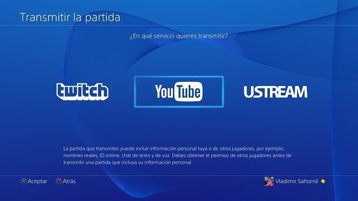 ps4 transmitir